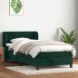Preview: ARDEBO.de - Boxspringbett mit Matratze Dunkelgrün 80x220 cm Samt