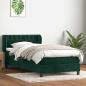 Preview: ARDEBO.de - Boxspringbett mit Matratze Dunkelgrün 80x220 cm Samt