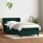 Preview: ARDEBO.de - Boxspringbett mit Matratze Dunkelgrün 80x220 cm Samt