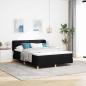 Preview: ARDEBO.de - Boxspringbett mit Kopfteil Schwarz 140 x 190 cm Stoff