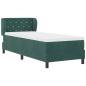 Preview: Boxspringbett mit Kopfteil Dunkelgrün 80 x 200 cm Samt