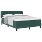 Preview: Boxspringbett mit Kopfteil Dunkelgrün 140 x 200 cm Samt