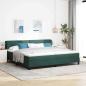 Preview: ARDEBO.de - Boxspringbett mit Kopfteil Dunkelgrün 200 x 200 cm Samt