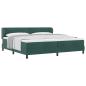 Preview: Boxspringbett mit Kopfteil Dunkelgrün 200 x 200 cm Samt