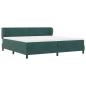 Preview: Boxspringbett mit Kopfteil Dunkelgrün 200 x 200 cm Samt