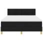 Preview: LED Boxspringbett mit Kopfteil Schwarz 140 x 190 cm Stoff