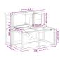 Preview: Kaninchenstall Grau 102x90x84,5 cm Massivholz Kiefer