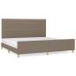 Preview: Bettgestell ohne Matratze Taupe 200x200 cm Stoff