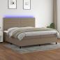 Preview: ARDEBO.de - Boxspringbett mit Matratze & LED Taupe 200x200 cm Stoff