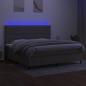 Preview: Boxspringbett mit Matratze & LED Taupe 200x200 cm Stoff