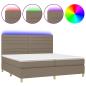 Preview: Boxspringbett mit Matratze & LED Taupe 200x200 cm Stoff