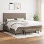 Preview: ARDEBO.de - Boxspringbett mit Matratze Taupe 200x200 cm Stoff
