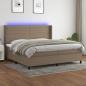 Preview: ARDEBO.de - Boxspringbett mit Matratze & LED Taupe 200x200 cm Stoff