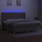 Preview: Boxspringbett mit Matratze & LED Taupe 200x200 cm Stoff