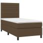 Preview: Boxspringbett mit Matratze Dunkelbraun 100x200 cm Stoff
