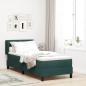 Preview: ARDEBO.de - Boxspringbett mit Kopfteil Dunkelgrün 80 x 200 cm Samt