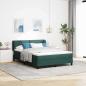 Preview: ARDEBO.de - Boxspringbett mit Kopfteil Dunkelgrün 140 x 190 cm Samt
