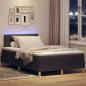 Preview: LED Boxspringbett mit Kopfteil Dunkelbraun 120 x 200 cm Stoff