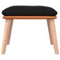 Preview: Fußhocker Schwarz 45x29,5x35 cm Stoff und Kunstleder