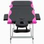 Preview: Massageliege Klappbar 3-Zonen Aluminiumgestell Schwarz und Rosa