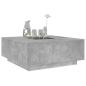 Preview: Couchtisch mit Infinity-LED Betongrau 100x100x40 cm