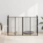 Preview: Hundetor 4 stk. Schwarz 80 x 100 cm Verzinkter Stahl