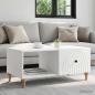 Preview: ARDEBO.de - Couchtisch Weiß 90 x 50 x 40 cm Holzwerkstoff