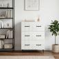 Preview: Schubladenschrank Weiß 66 x 34,5 x 89,5 cm Holzwerkstoff