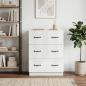 Preview: ARDEBO.de - Schubladenschrank Weiß 66 x 34,5 x 87 cm Holzwerkstoff