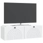 Preview: Wandmontierter TV-Schrank Weiß 98 x 31 x 30 cm Holzwerkstoff