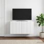 Preview: ARDEBO.de - Wandmontierter TV-Schrank Weiß 59,5 x 41 x 30 cm Holzwerkstoff