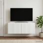 Preview: ARDEBO.de - Wandmontierter TV-Schrank Weiß 78,5 x 31 x 30 cm Holzwerkstoff
