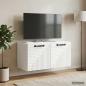 Preview: ARDEBO.de - Wandmontierter TV-Schrank Weiß 59,5 x 31 x 30 cm Holzwerkstoff