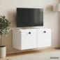 Preview: ARDEBO.de - Wandmontierter TV-Schrank 59,5 x 31 x 30 cm Weiß Holzwerkstoff