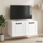 Preview: ARDEBO.de - Wandmontierter TV-Schrank Weiß 59,5 x 31 x 30 cm Holzwerkstoff