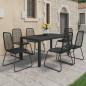 Preview: ARDEBO.de - 7-tlg. Garten-Essgruppe PVC Rattan Schwarz