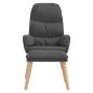 Preview: Relaxsessel mit Hocker Dunkelgrau Stoff