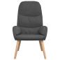 Preview: Relaxsessel mit Hocker Dunkelgrau Stoff