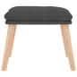 Preview: Relaxsessel mit Hocker Dunkelgrau Stoff