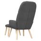 Preview: Relaxsessel mit Hocker Dunkelgrau Stoff