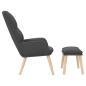 Preview: Relaxsessel mit Hocker Dunkelgrau Stoff