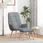 Preview: ARDEBO.de - Relaxsessel mit Hocker Hellgrau Stoff