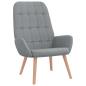 Preview: Relaxsessel mit Hocker Hellgrau Stoff