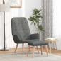 Preview: ARDEBO.de - Relaxsessel mit Hocker Dunkelgrau Stoff