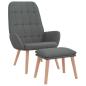 Preview: Relaxsessel mit Hocker Dunkelgrau Stoff
