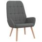 Preview: Relaxsessel mit Hocker Dunkelgrau Stoff