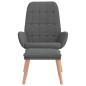 Preview: Relaxsessel mit Hocker Dunkelgrau Stoff