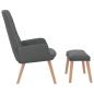 Preview: Relaxsessel mit Hocker Dunkelgrau Stoff