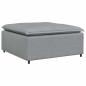 Preview: Modulares Sofa mit Fußhocker Kissen Stoff Hellgrau