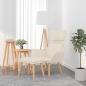 Preview: ARDEBO.de - Relaxsessel mit Hocker Cremeweiß Samt